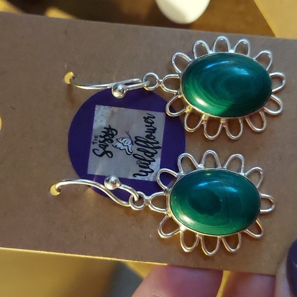 MALACHITE Sterling Silver Earrings